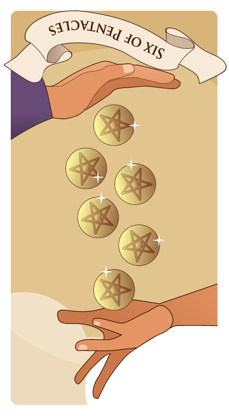 ペンタクルの6 逆位置