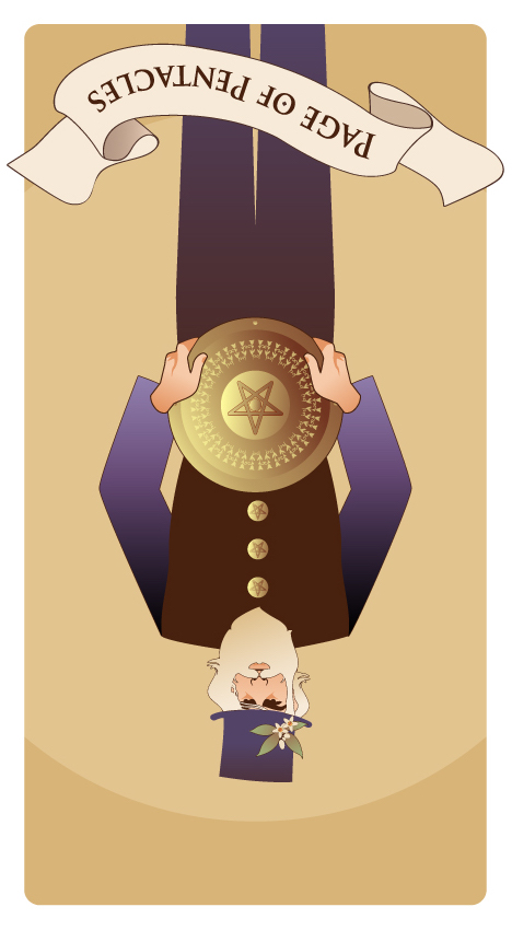 ペンタクルのペイジ 逆位置