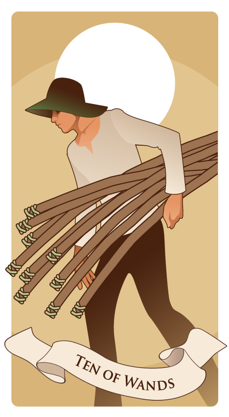 ワンドの10 正位置