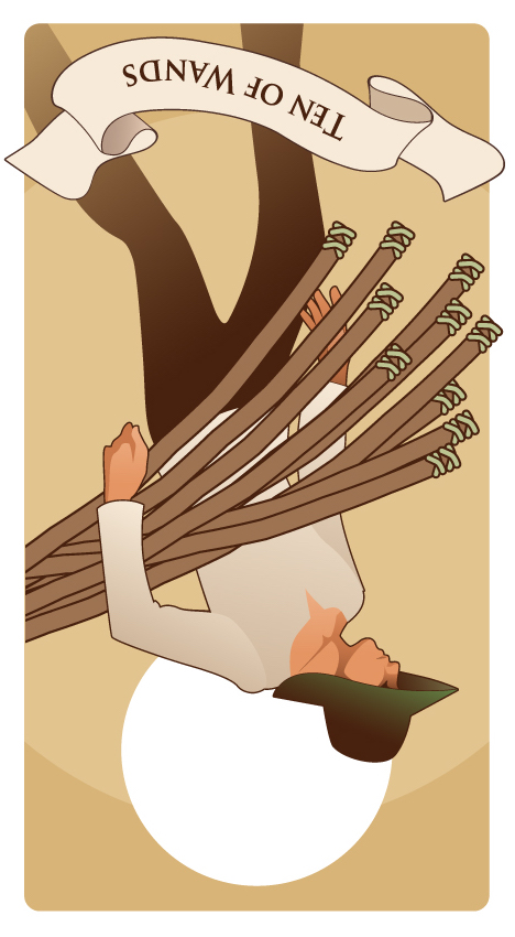 ワンドの10 逆位置